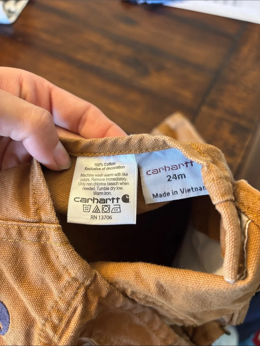Carhartt Kids Tan Canvas Overalls with Adjustable Straps